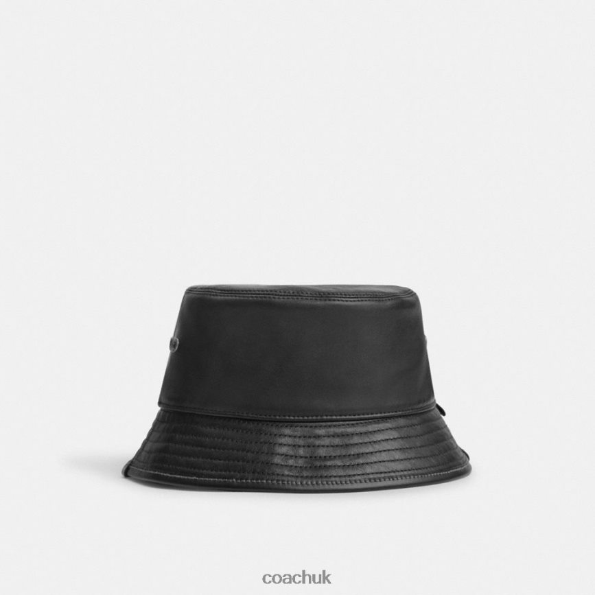 Coach Women LEATHERBUCKET HAT Black D0DL44586