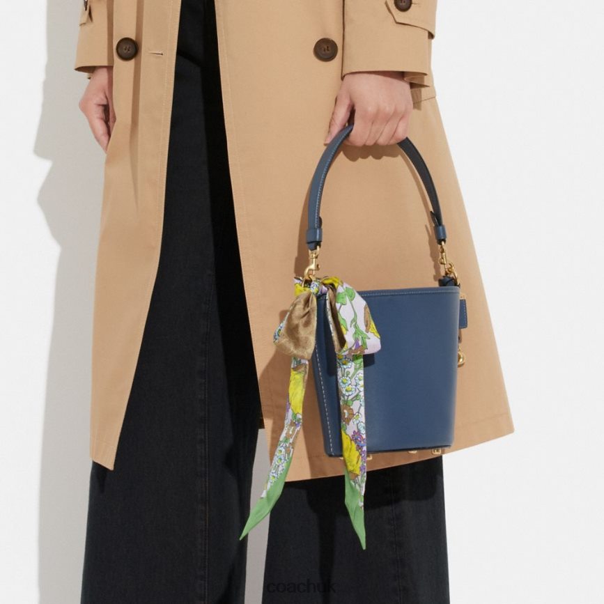 Coach Women MIXED GARDEN FLORAL PRINT SILK SKINNY SCARF Multi/Lilac D0DL44597