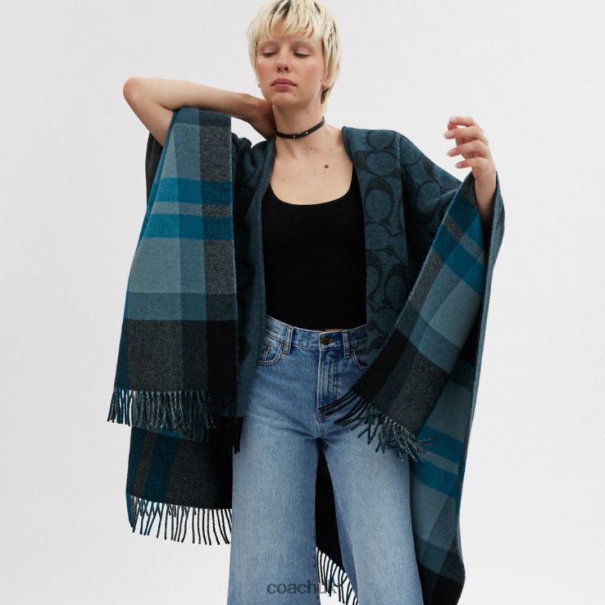 Coach Women REVERSIBLE SIGNATURE CAPE NAVY D0DL44573