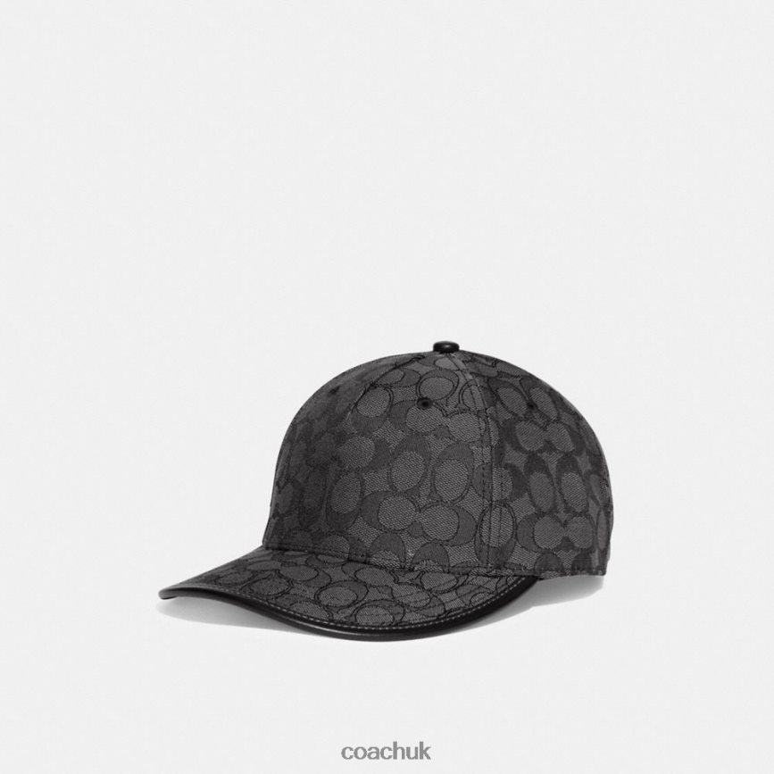 Coach Women SIGNATURE JACQUARD BASEBALL HAT CHARCOAL D0DL44601