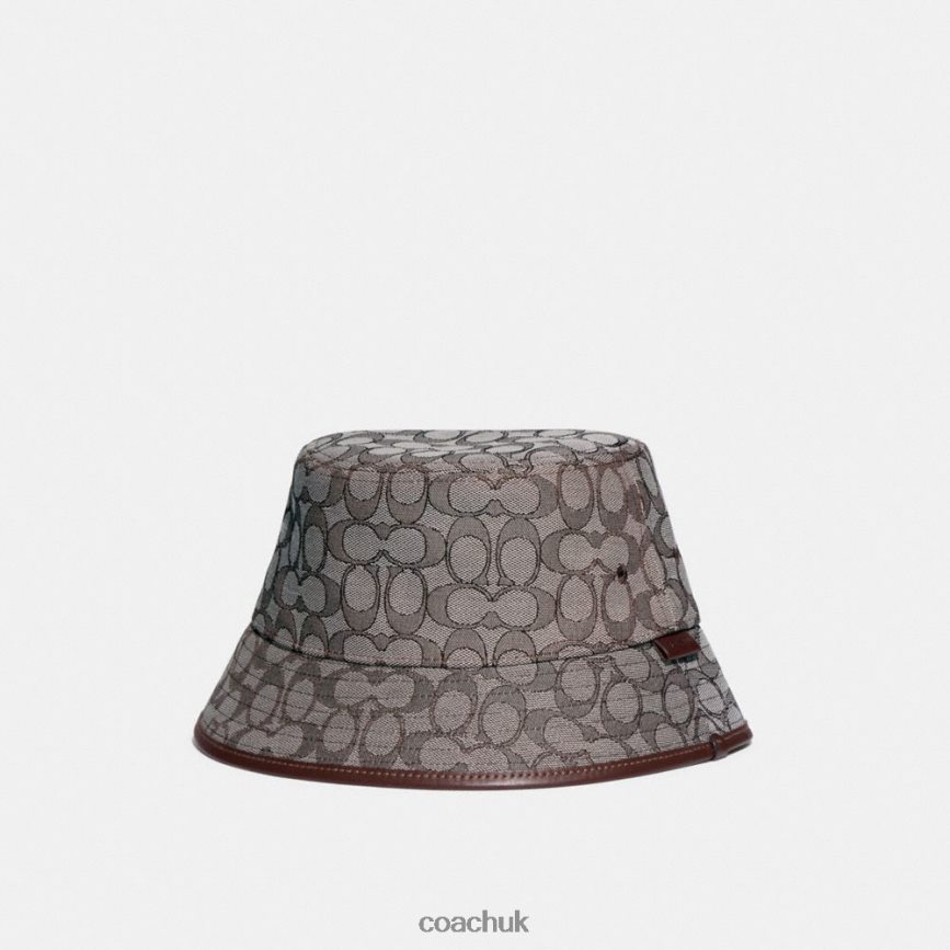 Coach Women SIGNATURE JACQUARD BUCKET HAT OAK D0DL44602