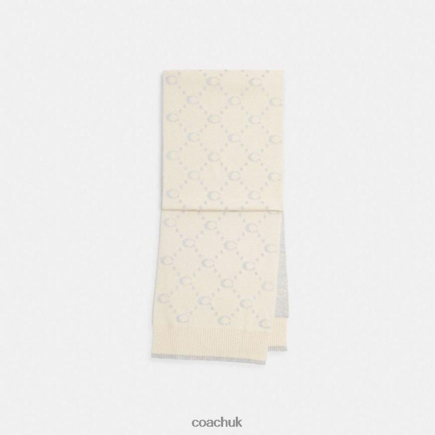 Coach Women SIGNATURE METALLIC PRINT MUFFLER Chalk D0DL44581