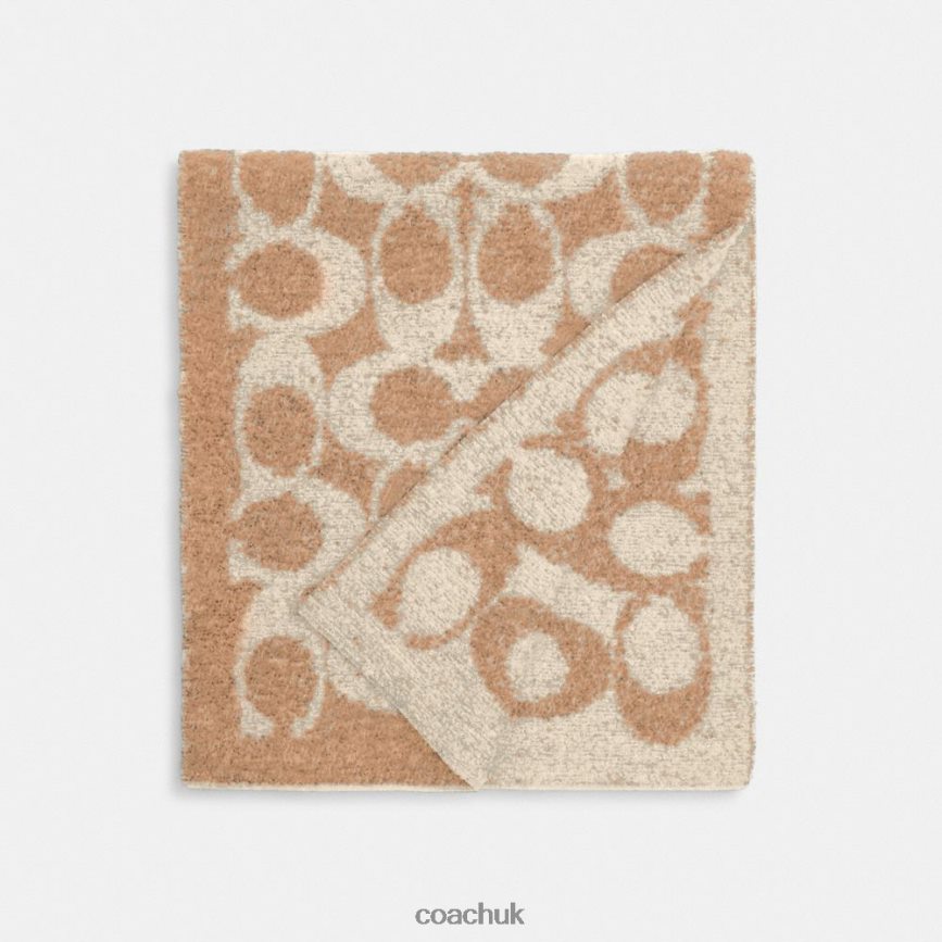 Coach Women SIGNATURE MUFFLER Chalk D0DL44578