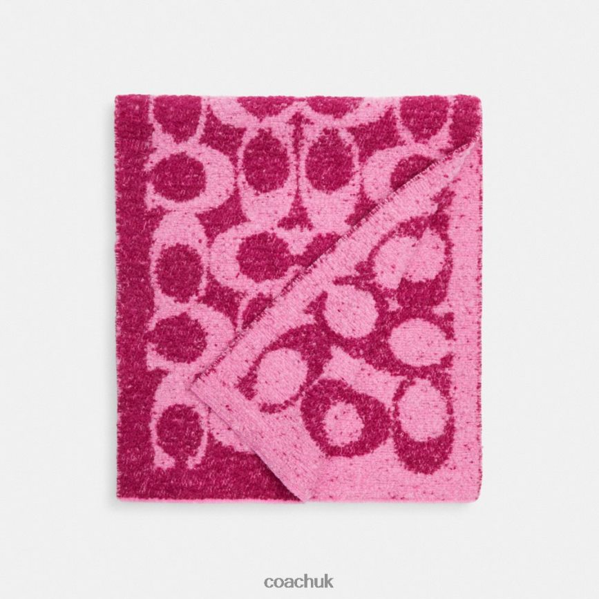 Coach Women SIGNATURE MUFFLER DEEP PLUM D0DL44579