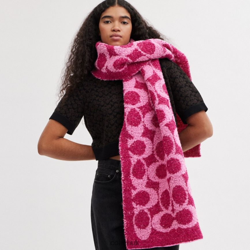 Coach Women SIGNATURE MUFFLER DEEP PLUM D0DL44579