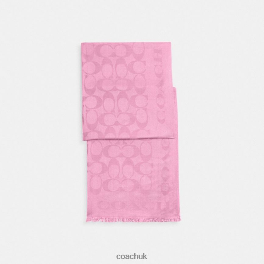 Coach Women SIGNATURE STOLE Patent Pink D0DL44591