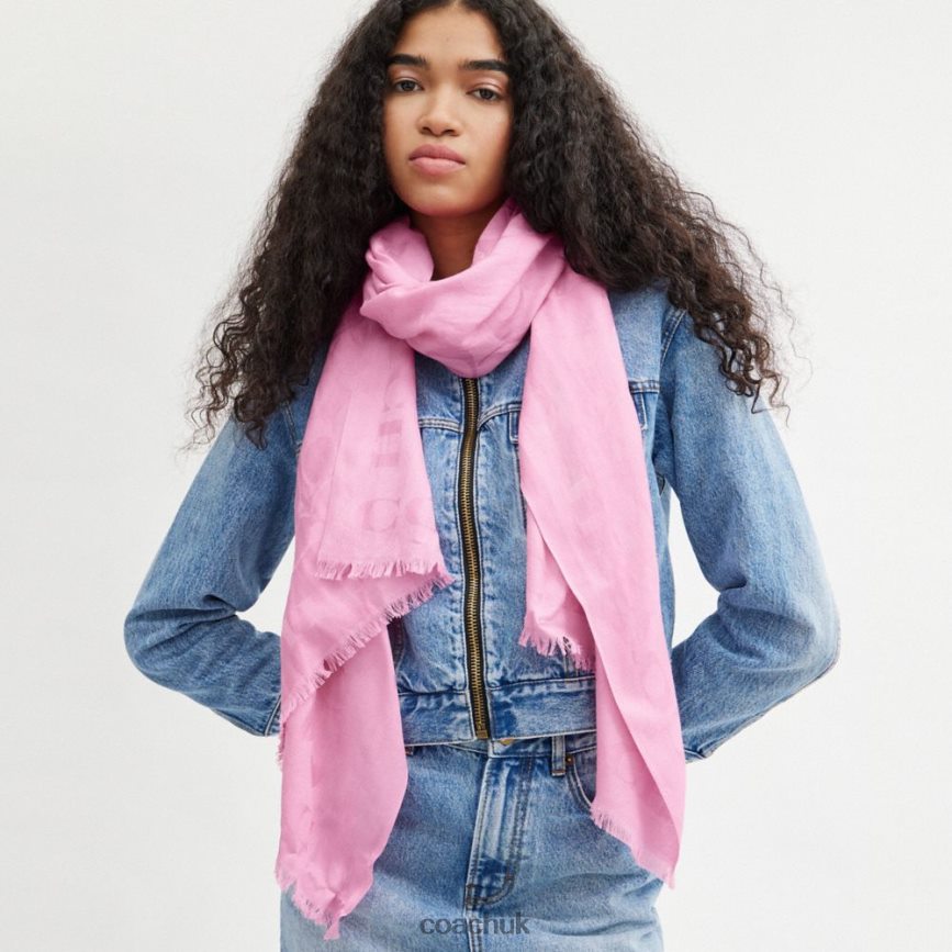 Coach Women SIGNATURE STOLE Patent Pink D0DL44591