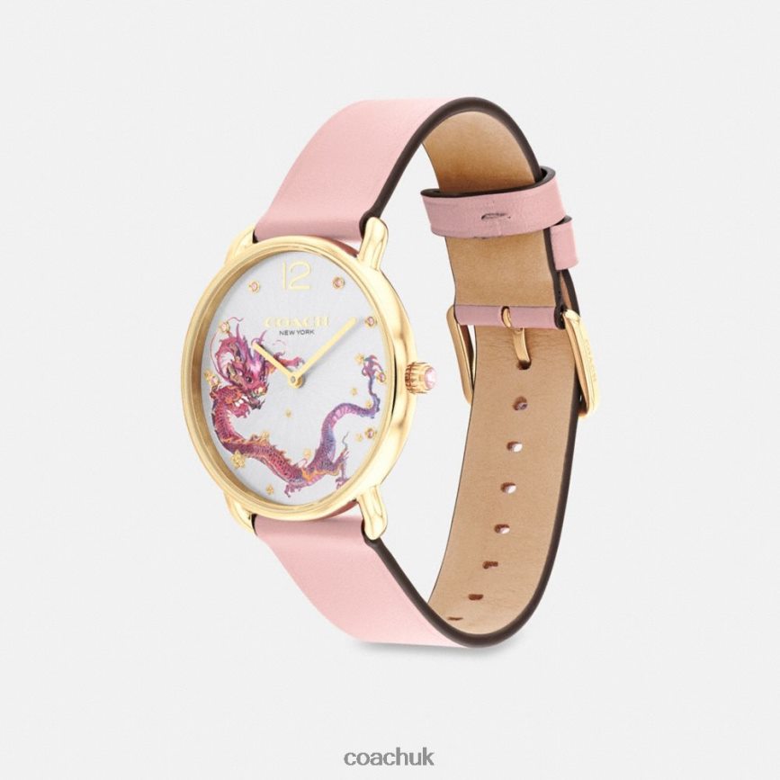 Coach Women ELLIOT WATCH WITH DRAGON MOTIF, 36MM BLUSH D0DL44542
