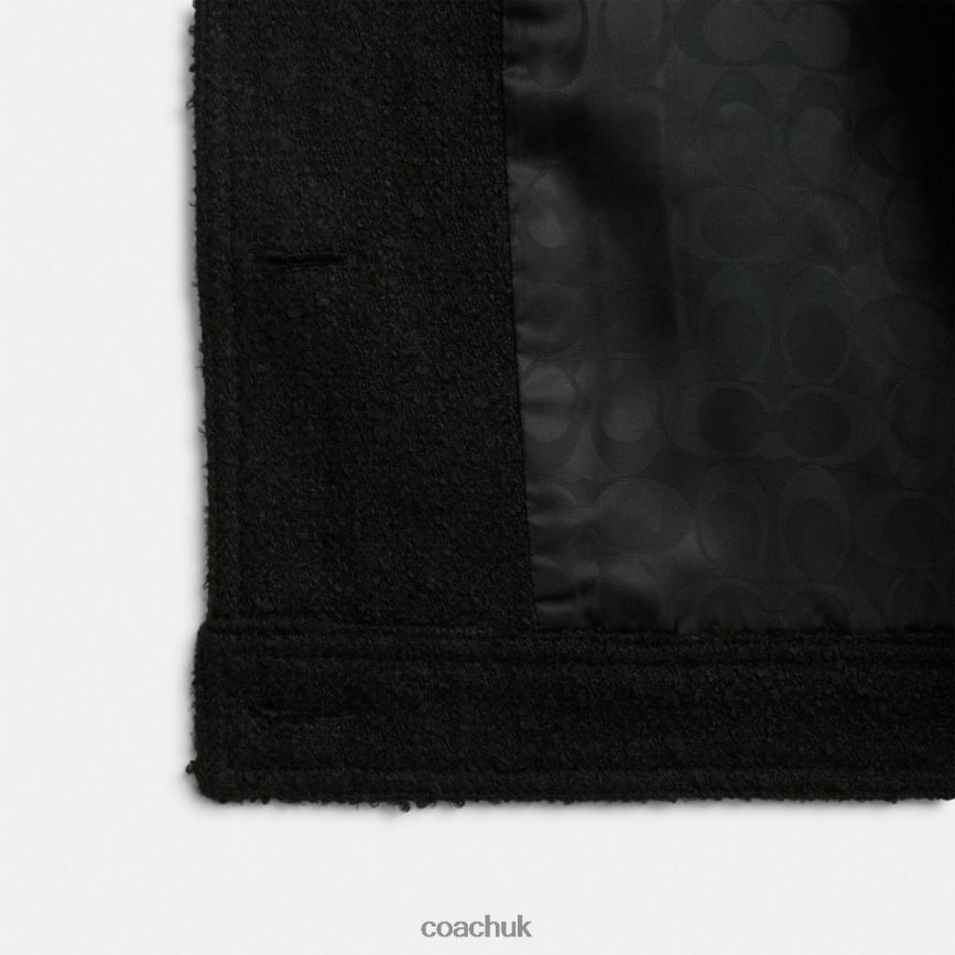 Coach Women BOUCLE SHRUNKEN JACKET Black D0DL44448