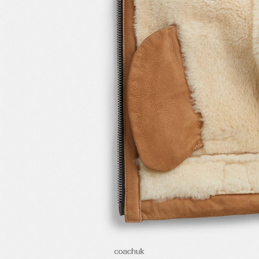 Coach Women CROPPED SHEARLING AVIATOR Brown Multi D0DL44456