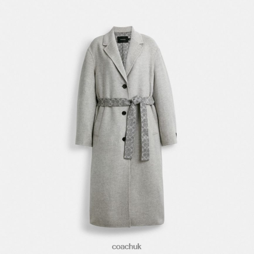 Coach Women DOUBLE FACED COAT LIGHT GREY D0DL44438