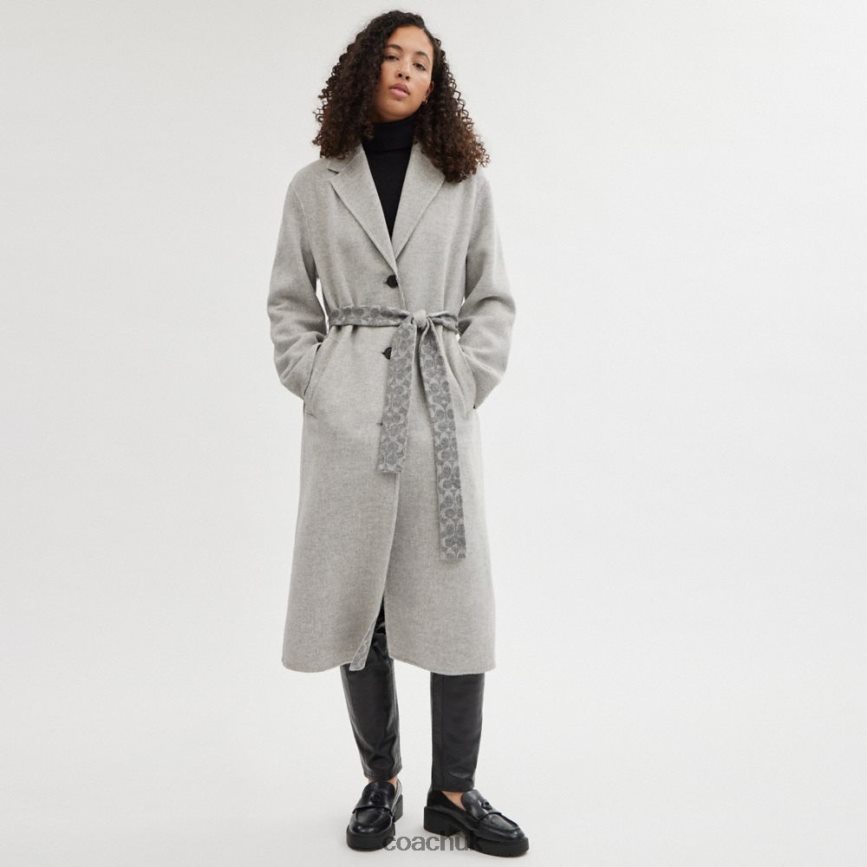 Coach Women DOUBLE FACED COAT LIGHT GREY D0DL44438