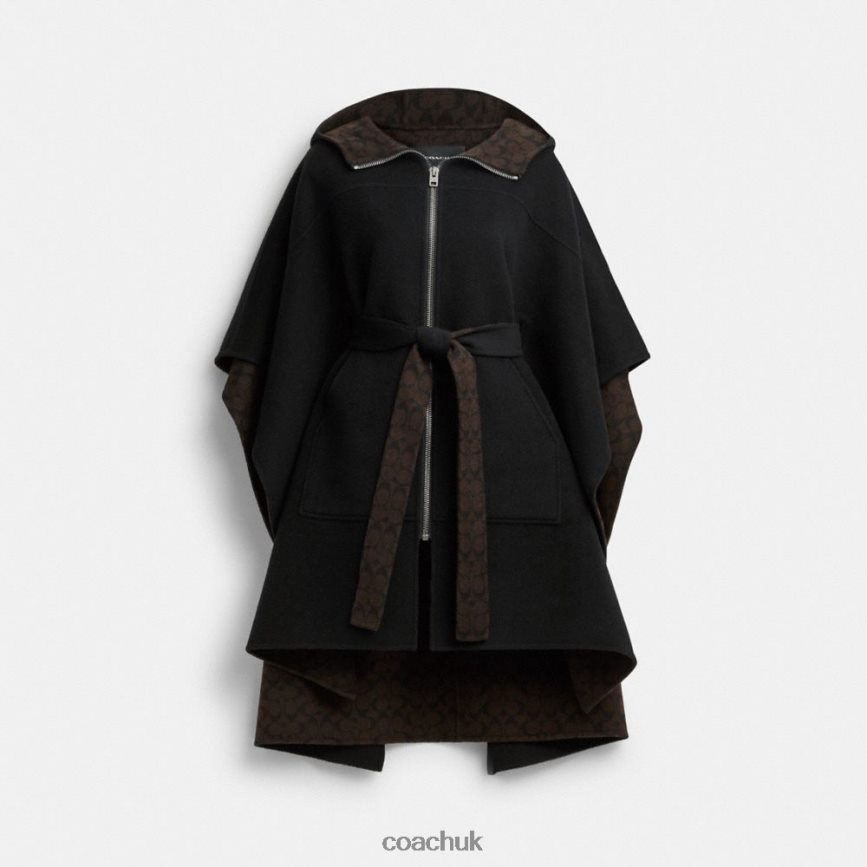 Coach Women DOUBLE FACE CAPE Black D0DL44451