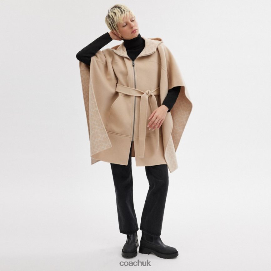 Coach Women DOUBLE FACE CAPE OATMEAL D0DL44450