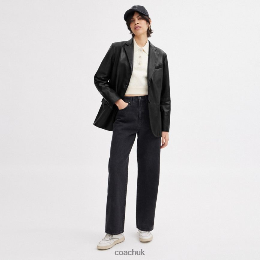 Coach Women LEATHER BLAZER Black D0DL44460