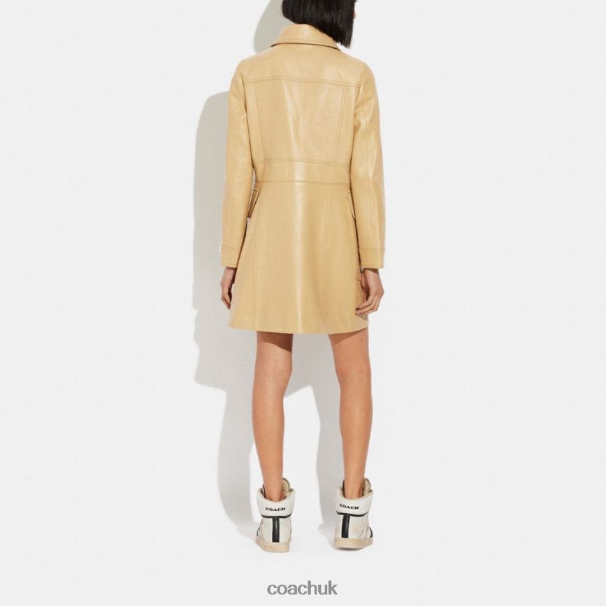 Coach Women LEATHER TRENCH COAT TAN D0DL44466