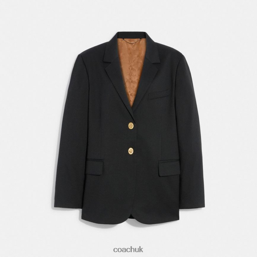 Coach Women RELAXED BLAZER WITH SIGNATURE LINING Black D0DL44469