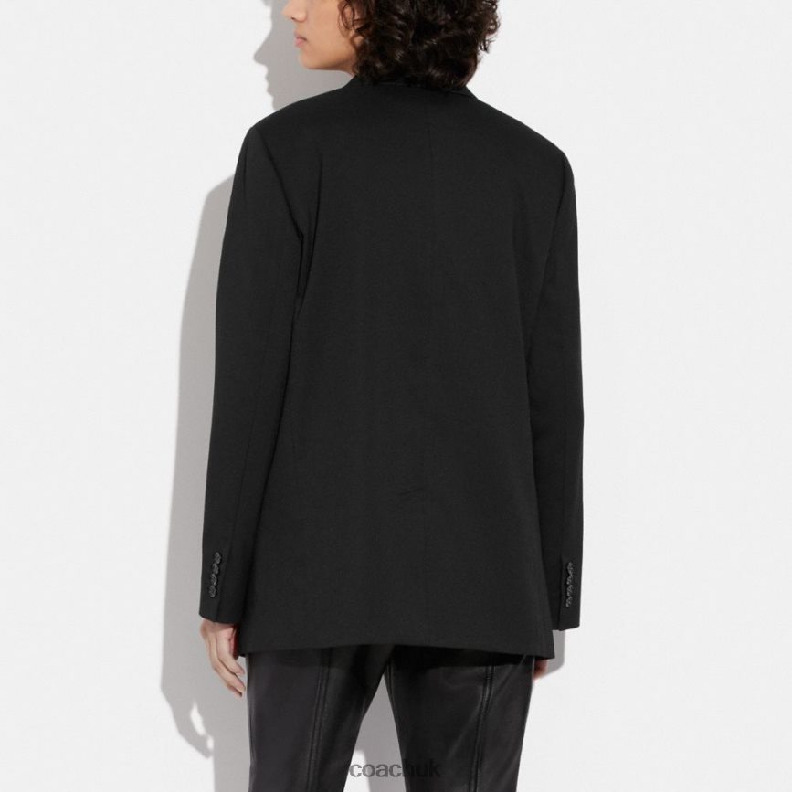 Coach Women RELAXED BLAZER WITH SIGNATURE LINING Black D0DL44469