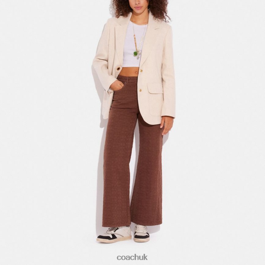 Coach Women RELAXED SUMMER BLAZER KHAKI D0DL44462