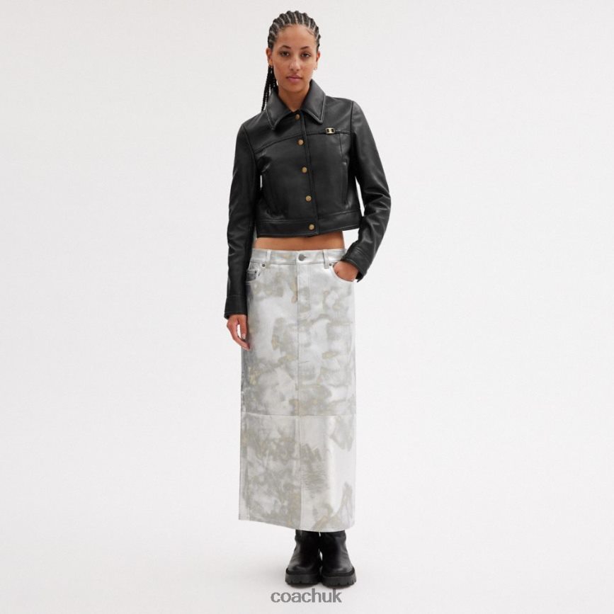 Coach Women SNAP FRONT SHRUNKEN JACKET Black D0DL44446