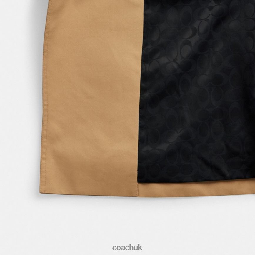 Coach Women TRENCH WITH BRAIDED DETAIL KHAKI D0DL44459