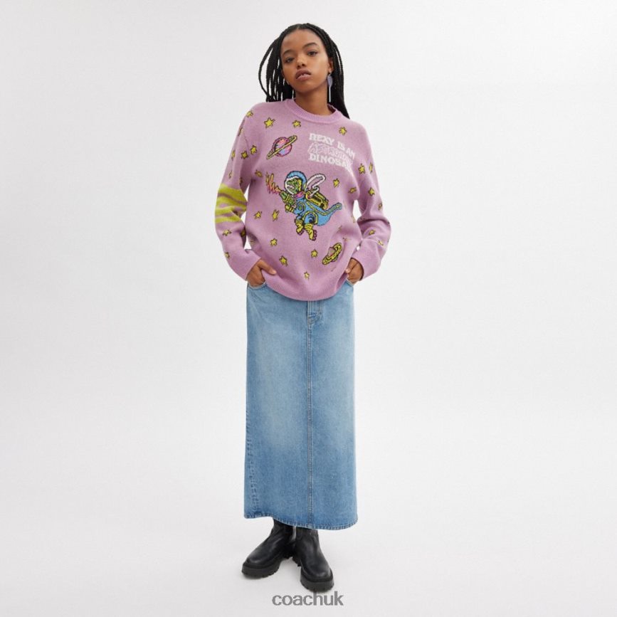 Coach Women COSMIC COACH SWEATER PURPLE MULTI D0DL44477