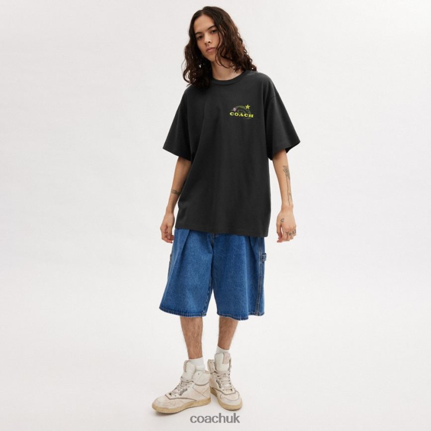 Coach Women COSMIC COACH T-SHIRT Black Multi. D0DL44475