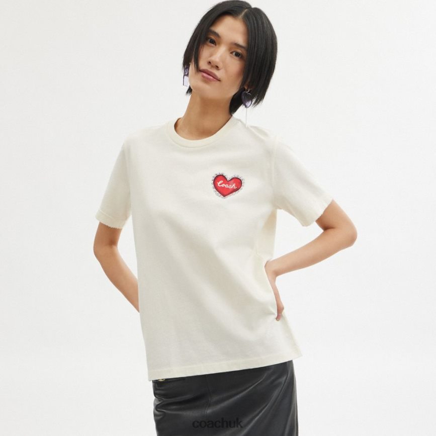Coach Women HEART T-SHIRT White. D0DL44470