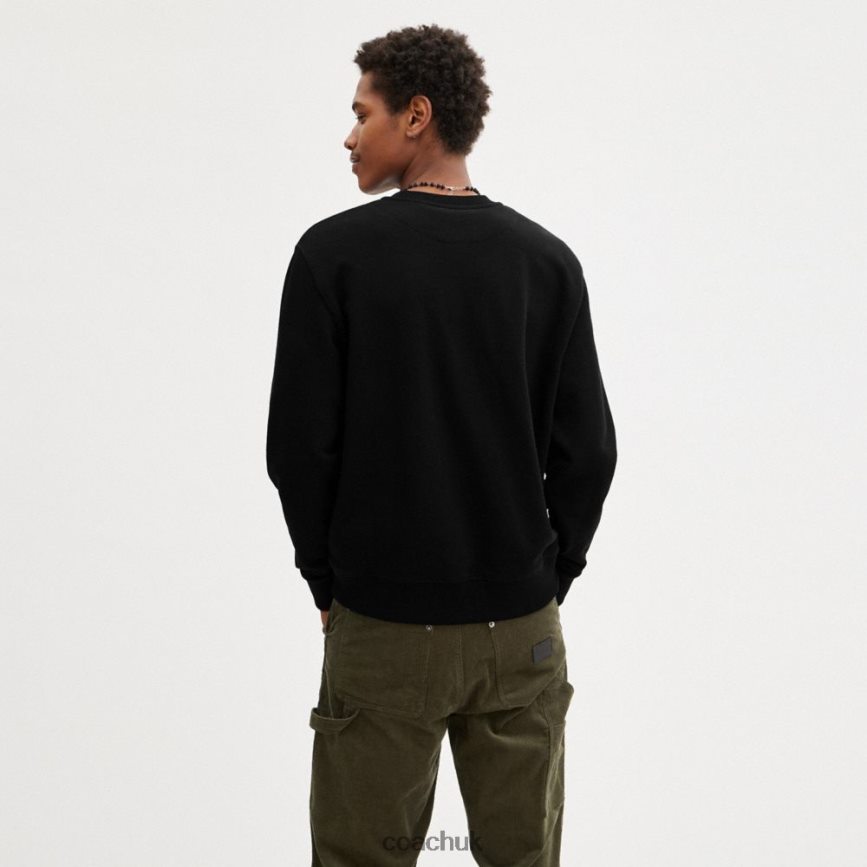 Coach Women HORSE AND CARRIAGE CREWNECK SWEATSHIRT Black D0DL44494