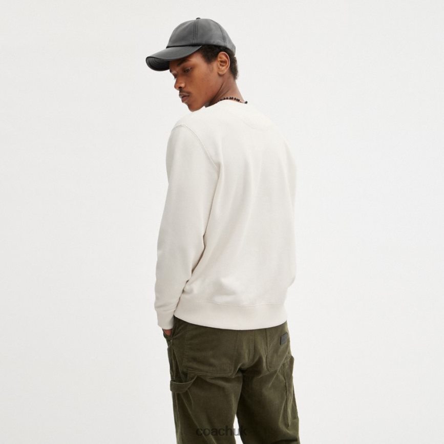 Coach Women HORSE AND CARRIAGE CREWNECK SWEATSHIRT Chalk D0DL44495