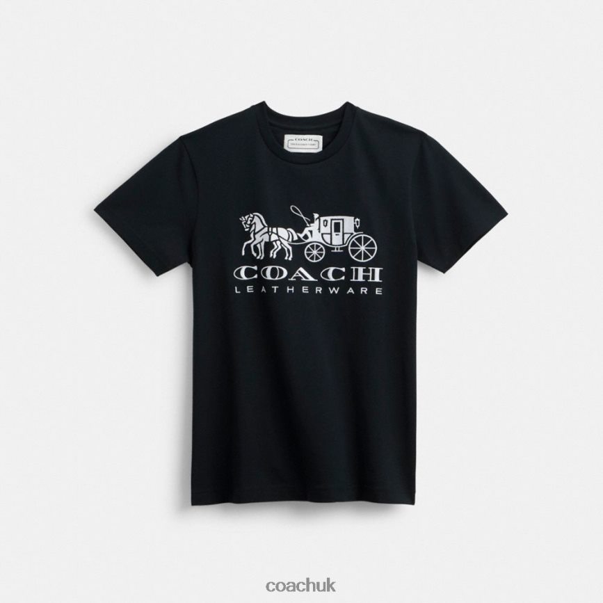 Coach Women HORSE AND CARRIAGE T-SHIRT Black D0DL44492