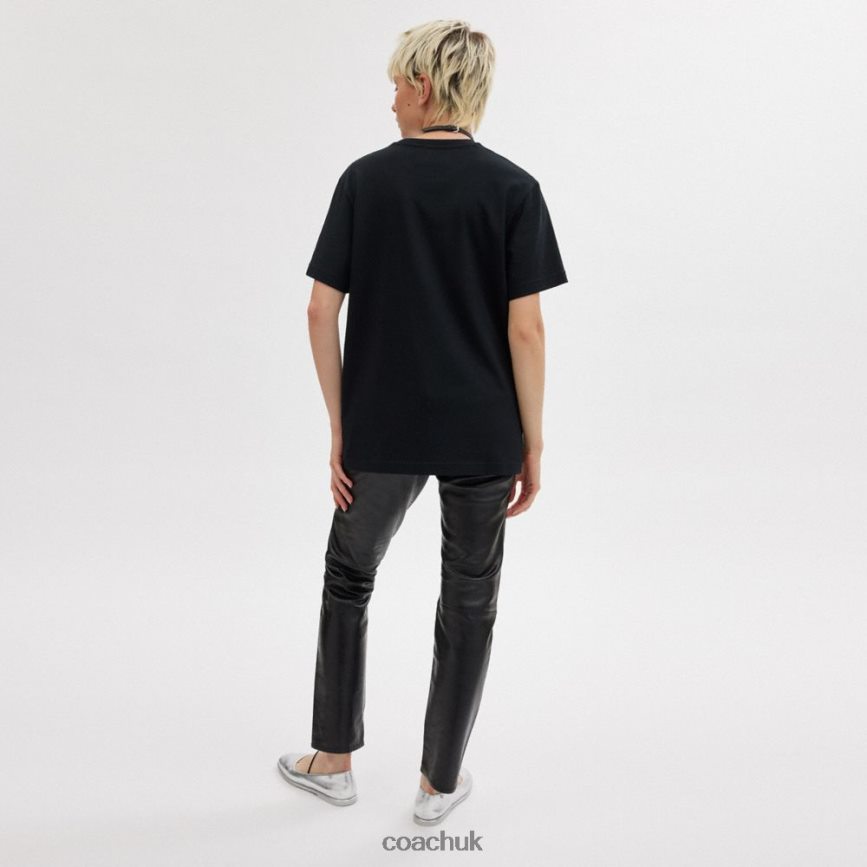 Coach Women HORSE AND CARRIAGE T-SHIRT Black D0DL44492