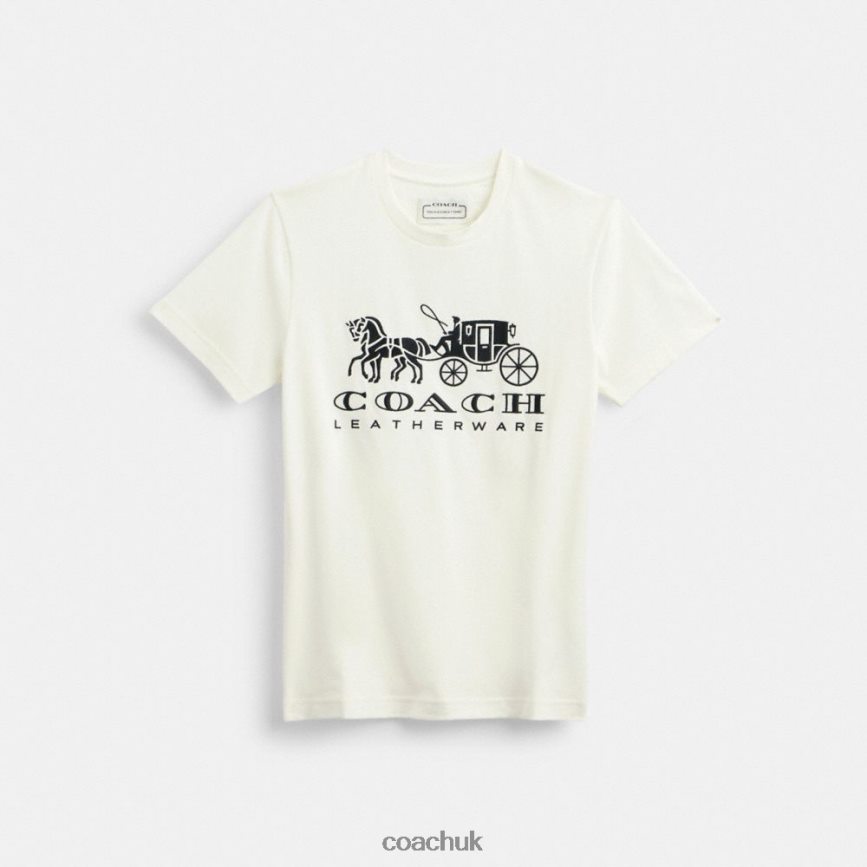 Coach Women HORSE AND CARRIAGE T-SHIRT White. D0DL44493