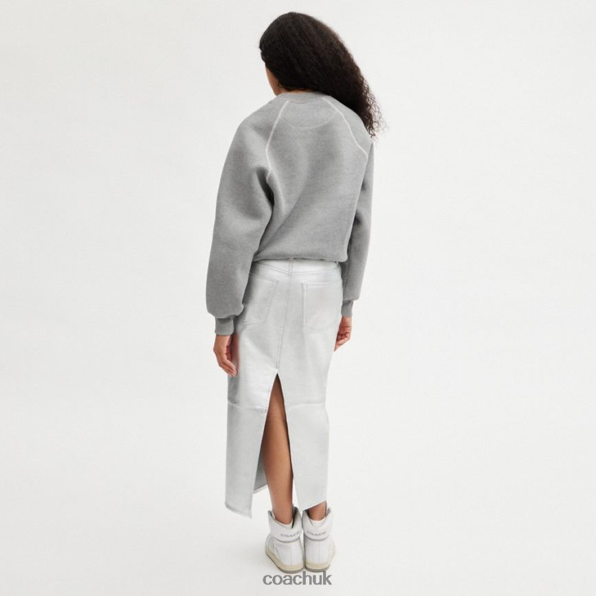 Coach Women REXY CREWNECK SWEATSHIRT Gray D0DL44483