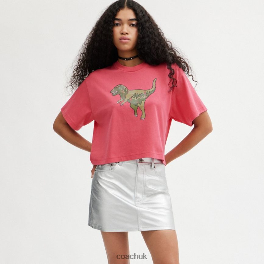 Coach Women REXY CROPPED T-SHIRT Pink. D0DL44482