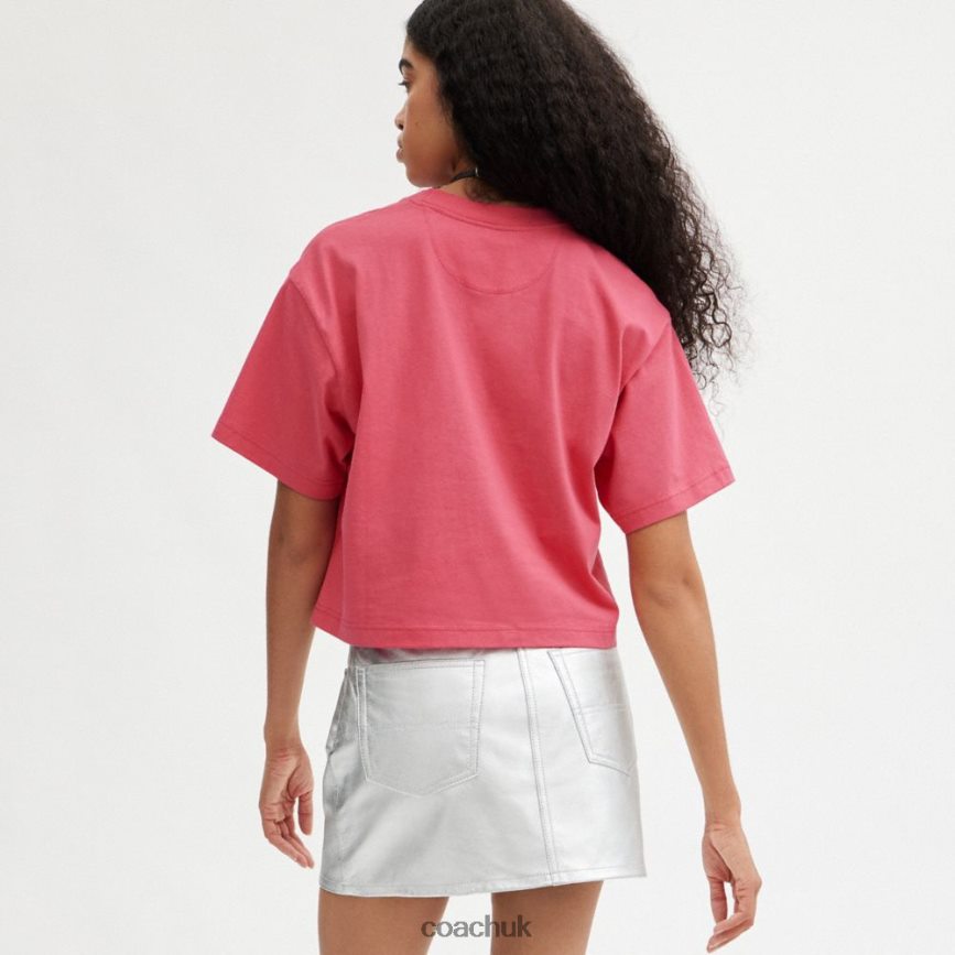 Coach Women REXY CROPPED T-SHIRT Pink. D0DL44482