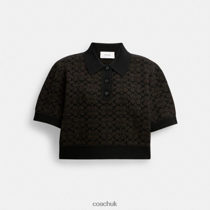 Coach Women SPORTY CROPPED POLO Brown D0DL44498