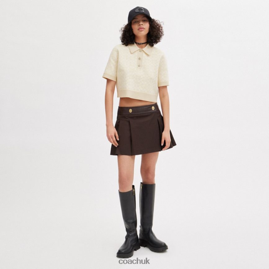 Coach Women SPORTY CROPPED POLO Cream Multi D0DL44497