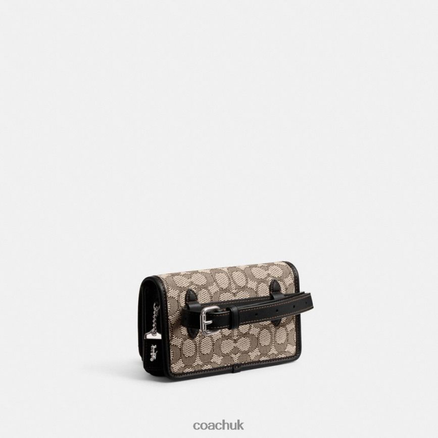 Coach Women BANDIT BELT BAG IN SIGNATURE JACQUARD LH/Cocoa Black D0DL4411