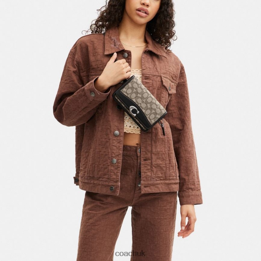 Coach Women BANDIT BELT BAG IN SIGNATURE JACQUARD LH/Cocoa Black D0DL4411