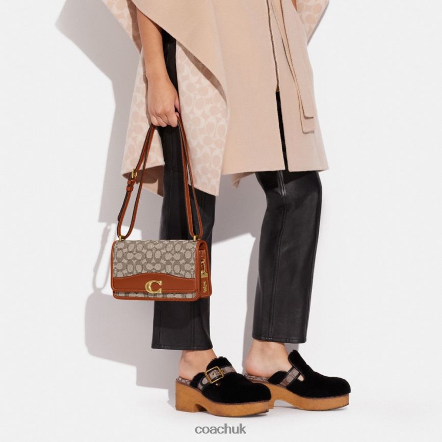 Coach Women BANDIT SHOULDER BAG IN SIGNATURE TEXTILE JACQUARD B4/Cocoa Burnished Amb D0DL4413