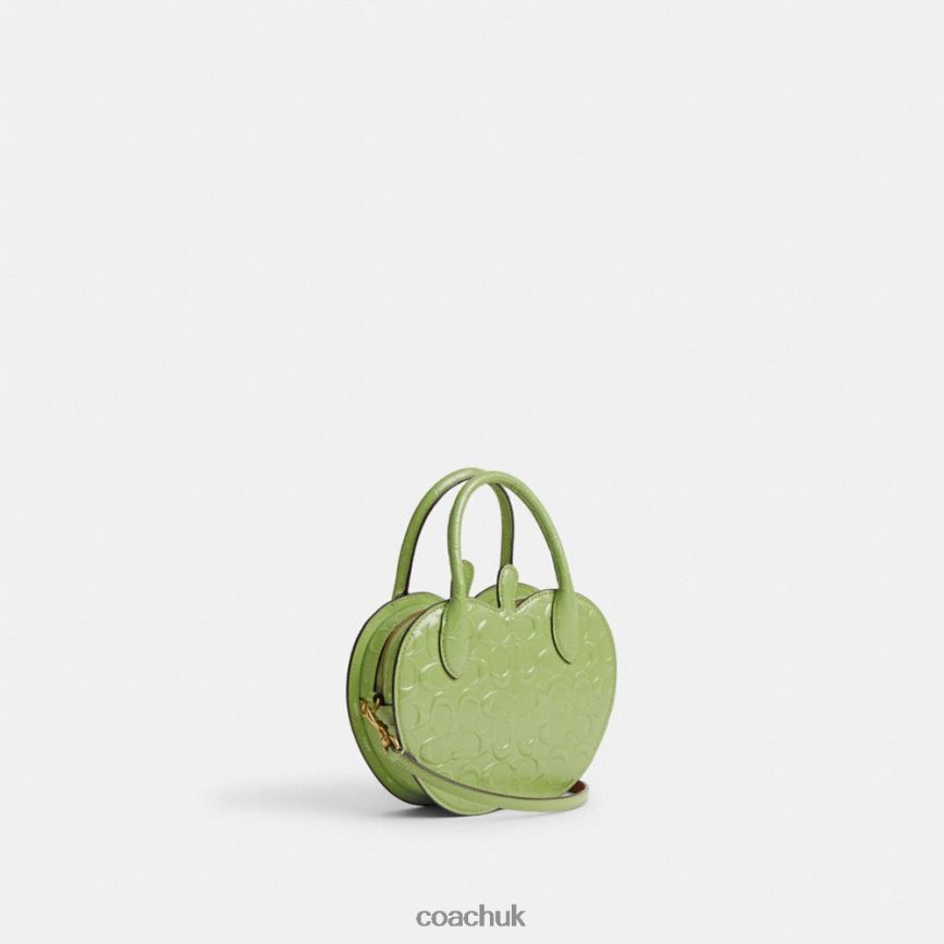 Coach Women APPLE BAG IN SIGNATURE LEATHER B4/GREEN D0DL44236