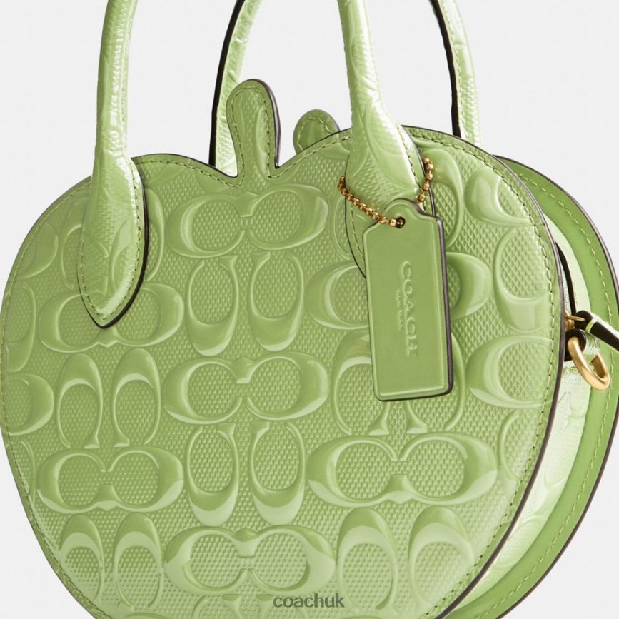 Coach Women APPLE BAG IN SIGNATURE LEATHER B4/GREEN D0DL44236