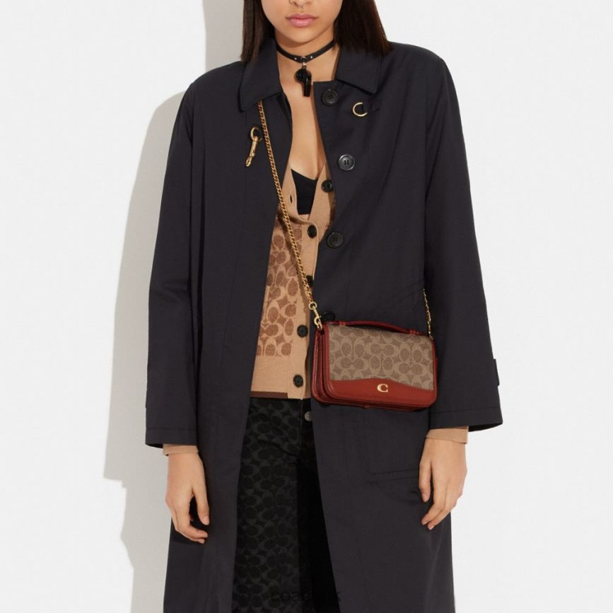 Coach Women BEA CROSSBODY IN SIGNATURE CANVAS B4/Tan Rust D0DL44244