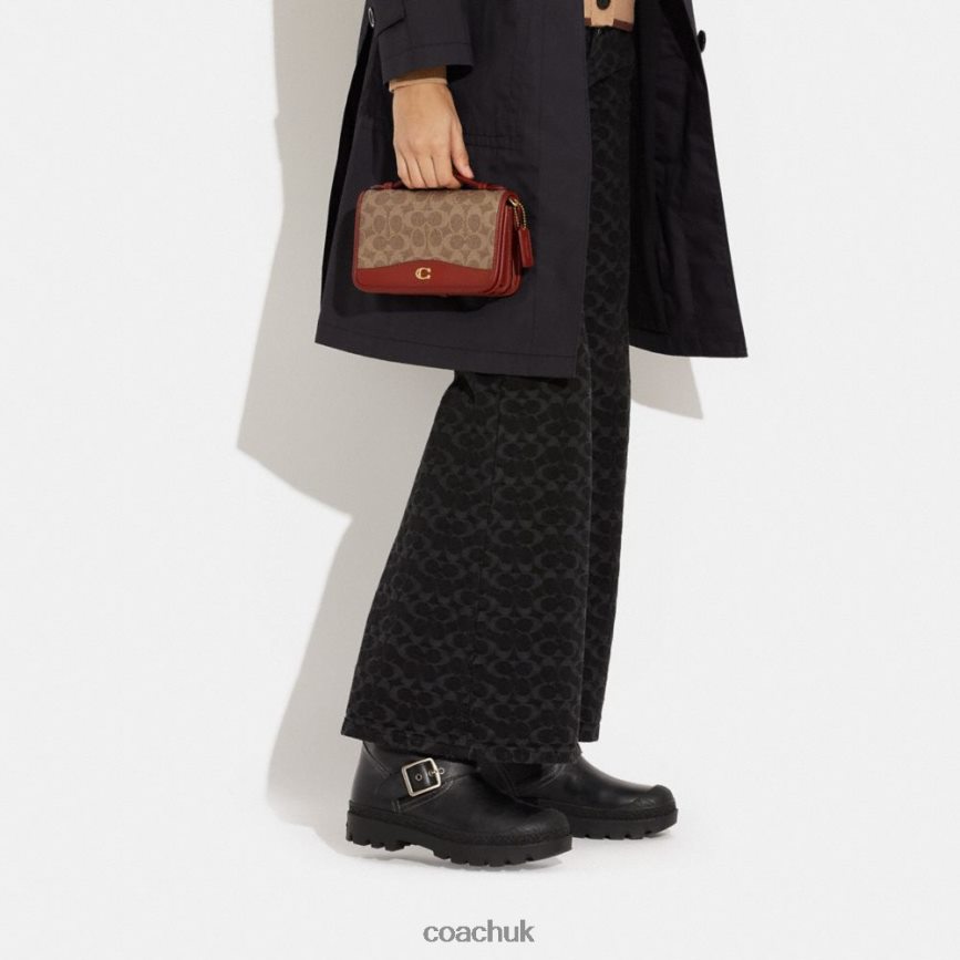 Coach Women BEA CROSSBODY IN SIGNATURE CANVAS B4/Tan Rust D0DL44244