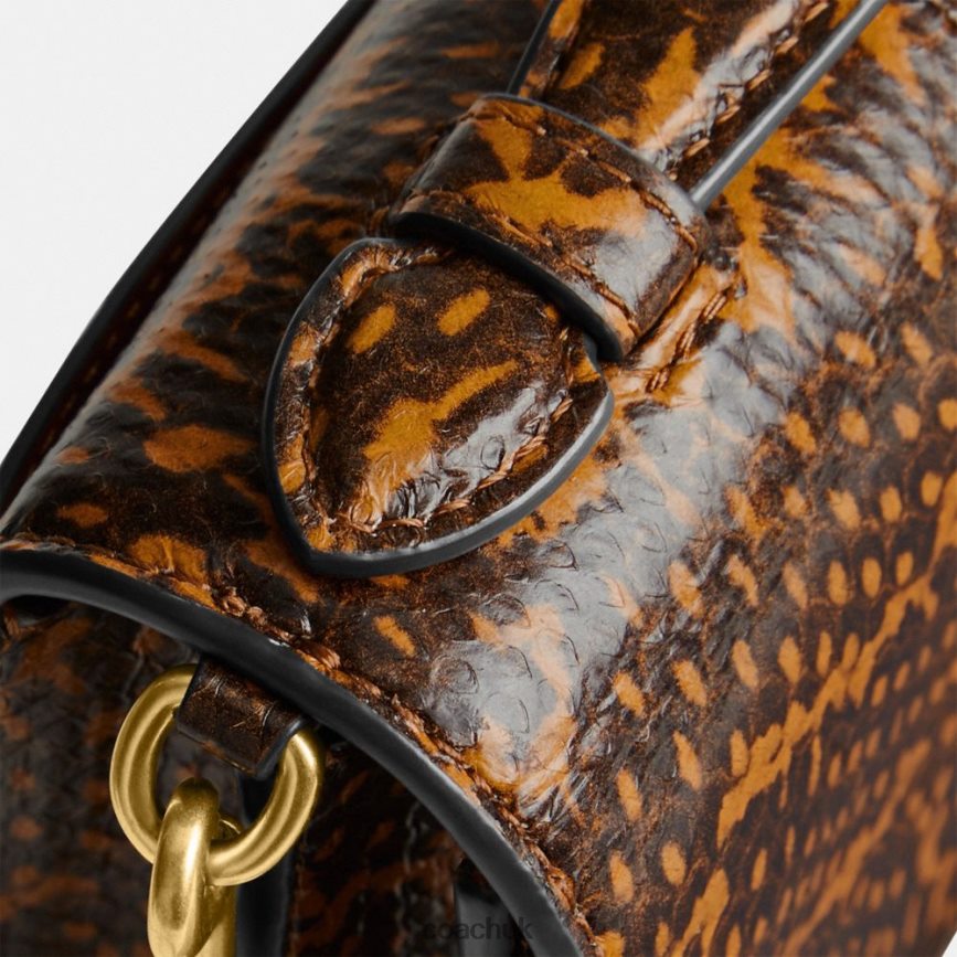 Coach Women BEA CROSSBODY IN SNAKESKIN B4/MUSTARD D0DL44228