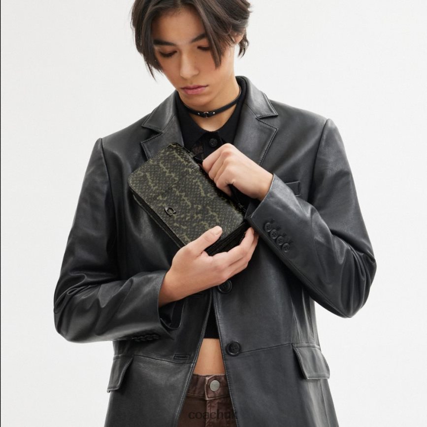 Coach Women BEA CROSSBODY IN SNAKESKIN V5/Army Green D0DL44222