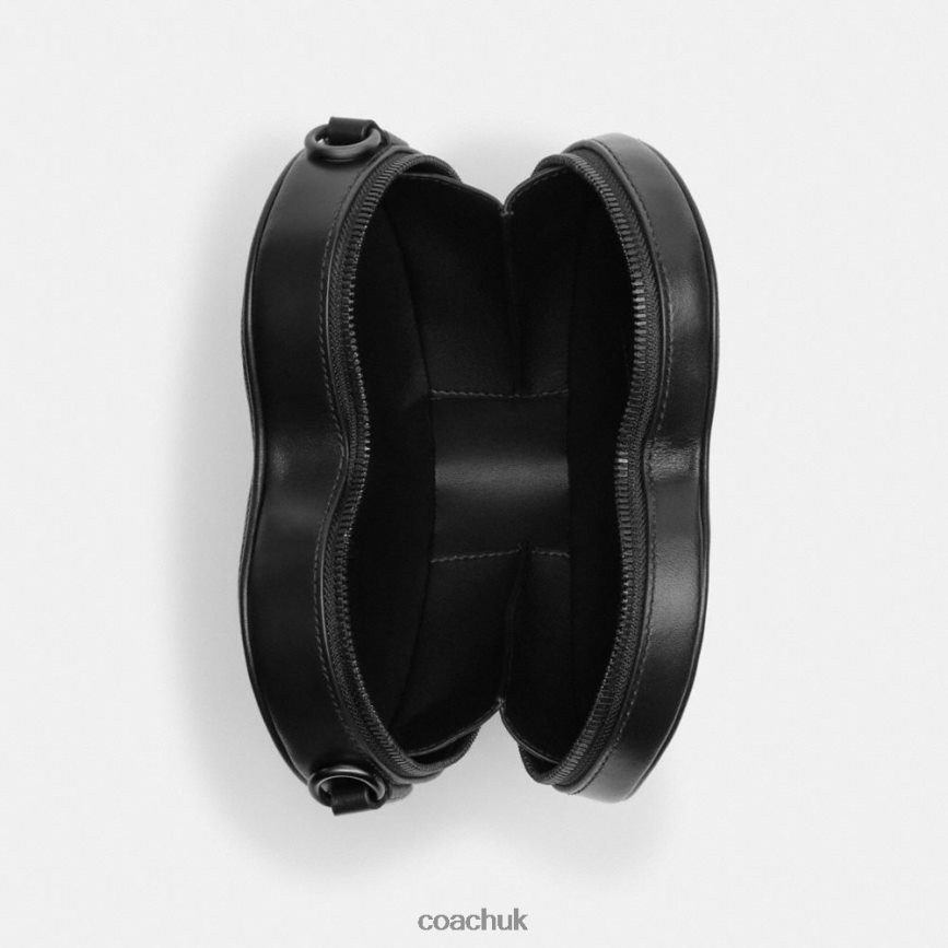 Coach Women HEART CROSSBODY IN SIGNATURE CANVAS MW/Charcoal/Black D0DL44205