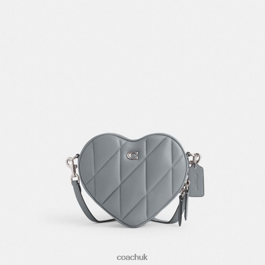 Coach Women HEART CROSSBODY WITH QUILTING LH/Grey Blue D0DL44206