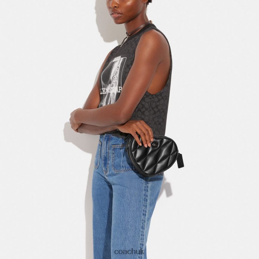 Coach Women HEART CROSSBODY WITH QUILTING V5/Black D0DL44204